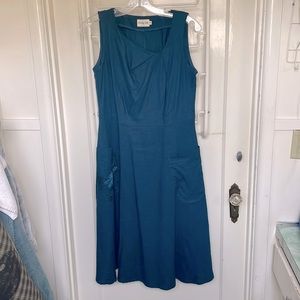 Smoking Lily Dragonfly Silk Screened Linen Dress